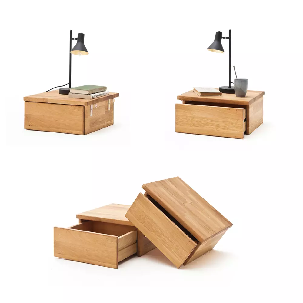 Lomadox 180x200 cm Bett Set mit 5-türigem Massivholz Kleiderschrank mit Spiegel NORDDEICH-137 in Wildeiche massiv Super Sparpreis