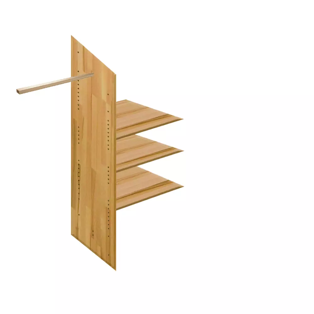 Lomadox 2-türiger Massivholz Kleiderschrank mit Kleiderstange und Einlegeböden NORDDEICH-137 in Wildeiche massiv, B/H/T: ca. 96/210/61 cm Kostenlose Rückgabe