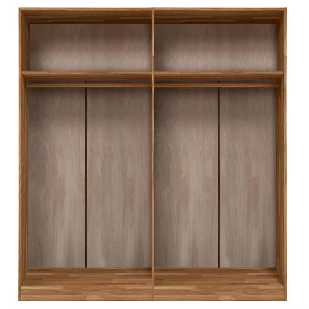 Lomadox 4-türiger Massivholz Kleiderschrank NORDDEICH-137 in Wildeiche massiv, B/H/T: ca. 191/207/60 cm Bis zu 55% Rabatt