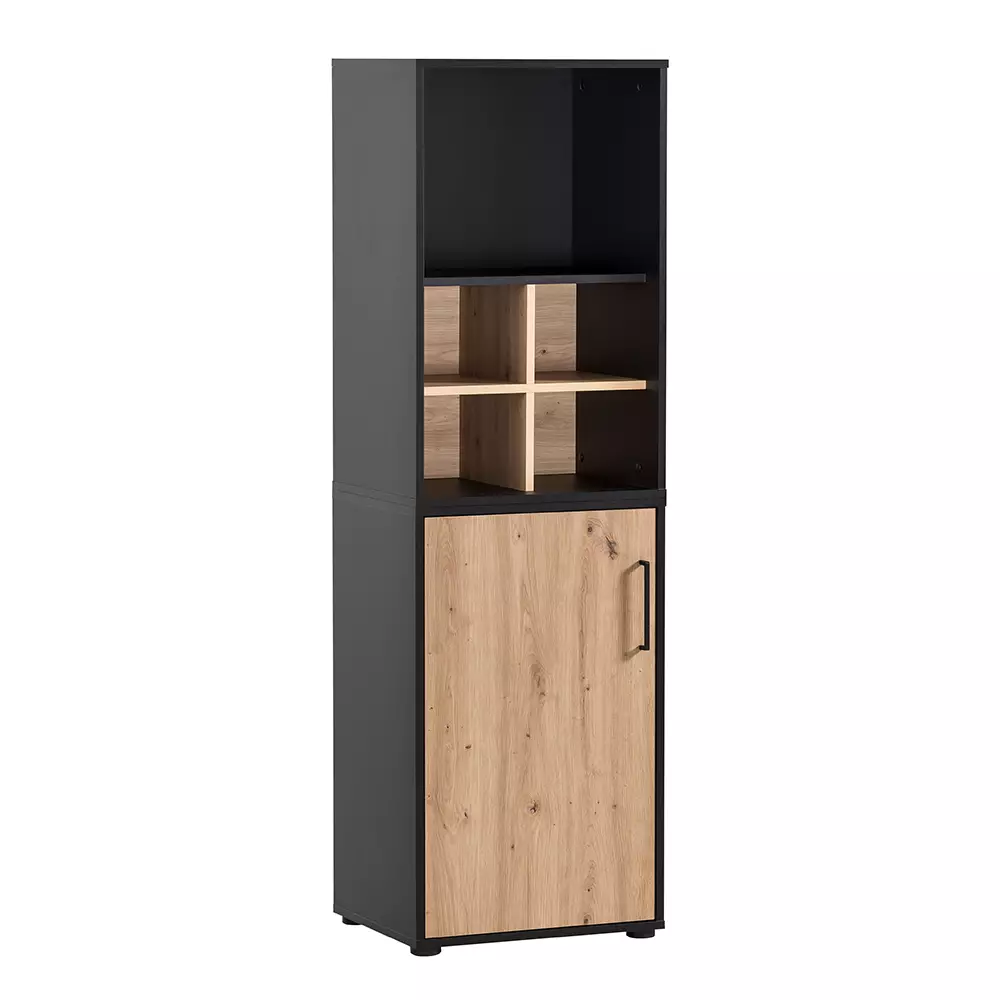 Lomadox Aktenregal 51cm, schwarz matt, ALNWICK-80 50% Rabatt für begrenzte Zeit