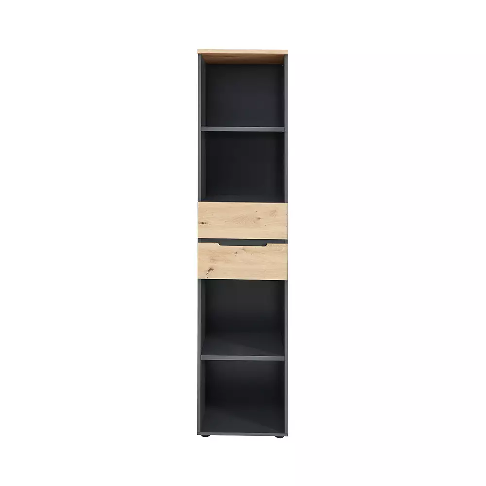 Lomadox Aktenregal mit 2 Schubladen, 45cm breit, graphit mit Eiche, MANRESA-36 Angebote