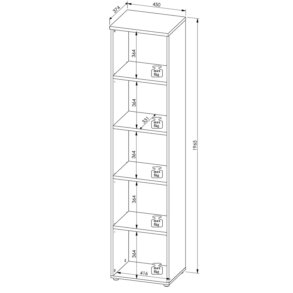 Lomadox Aktenregal, 45cm breit, graphit mit Eiche, MANRESA-36 im Angebot