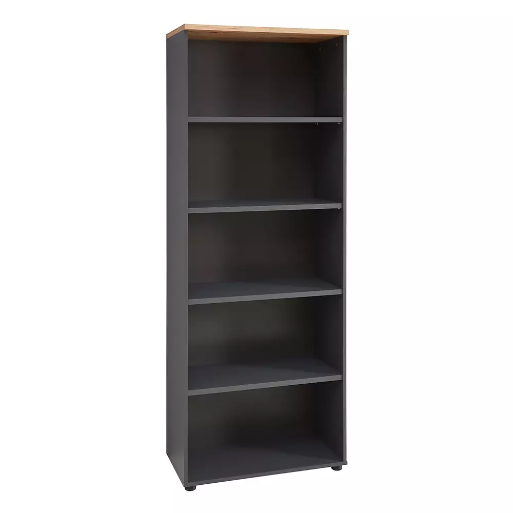 Lomadox Aktenregal, 75cm breit, graphit mit Eiche, MANRESA-36 Schlussverkauf