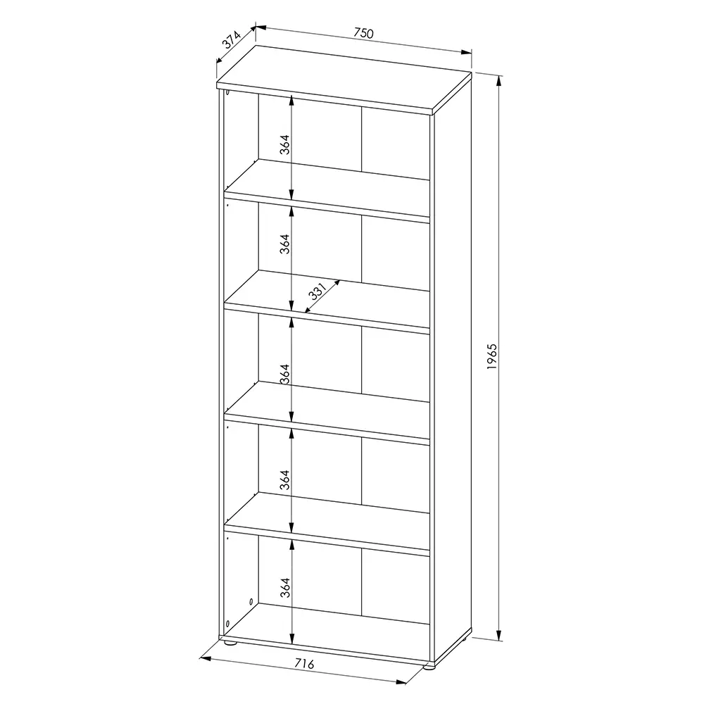 Lomadox Aktenregal, 75cm breit, graphit mit Eiche, MANRESA-36 Schlussverkauf