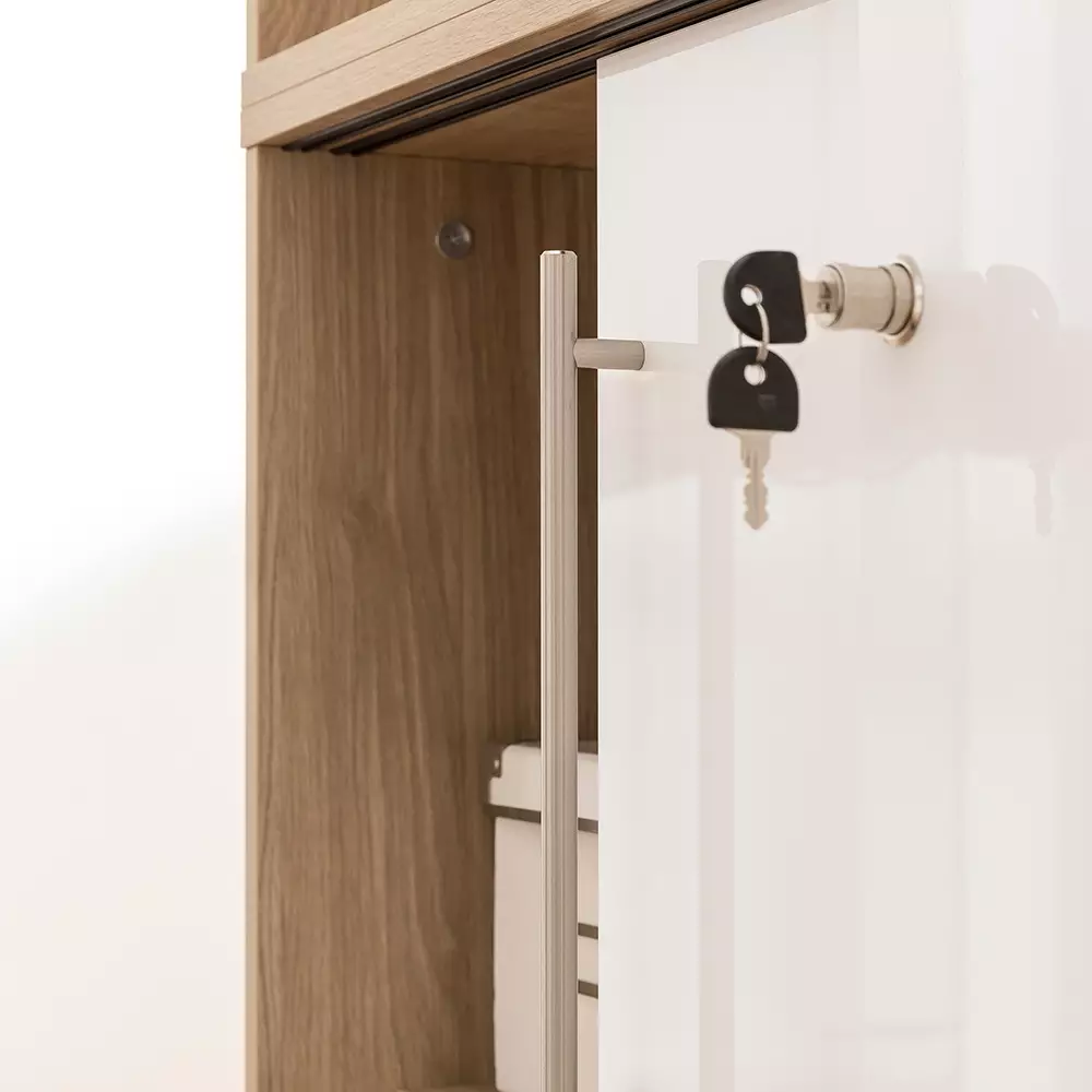 Lomadox Aktenschrank 100cm Eiche mit weiß ATENO-80 Blitzverkäufe