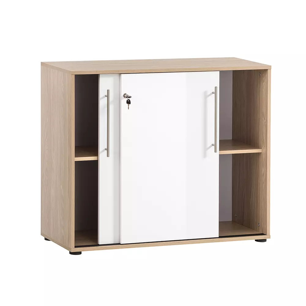 Lomadox Aktenschrank 100cm Eiche mit weiß ATENO-80 Blitzverkäufe