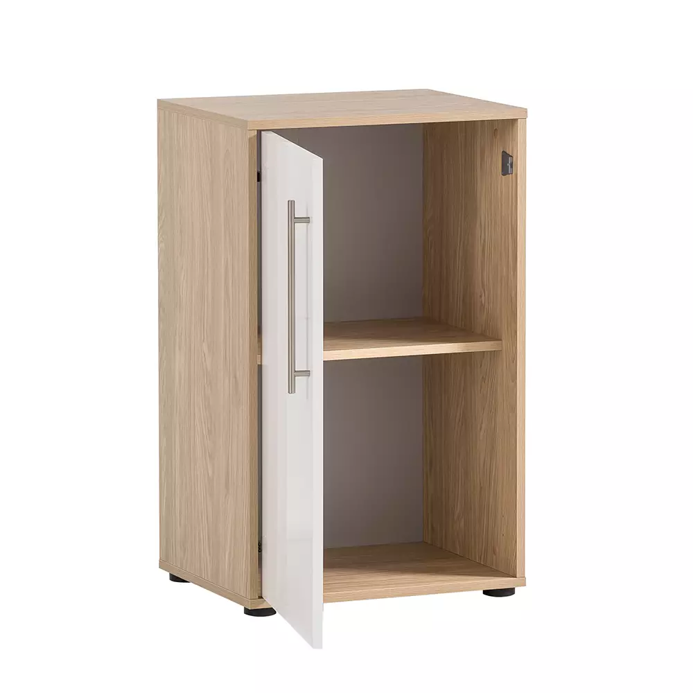 Lomadox Aktenschrank 51cm Eiche mit weiß ATENO-80 Fabrikpreis