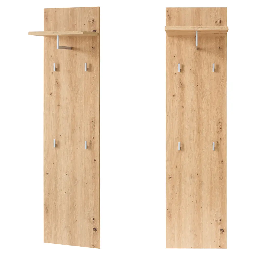 Lomadox Flurgarderobe 4-teilig mit Flurschrank weiß matt mit Eiche BLISS-36 Jubiläumsangebot