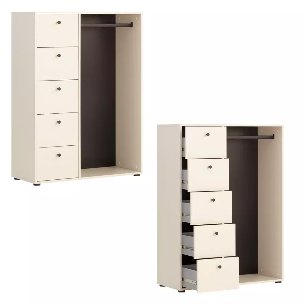 Lomadox Flurmöbel Set Garderobenschrank Wandregal beige LORCA-80 Große Rabatte