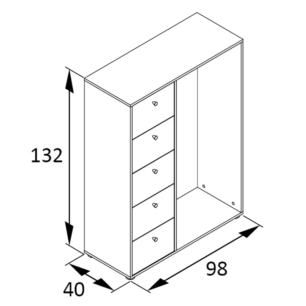 Lomadox Flurmöbel Set Garderobenschrank Wandregal beige LORCA-80 Große Rabatte