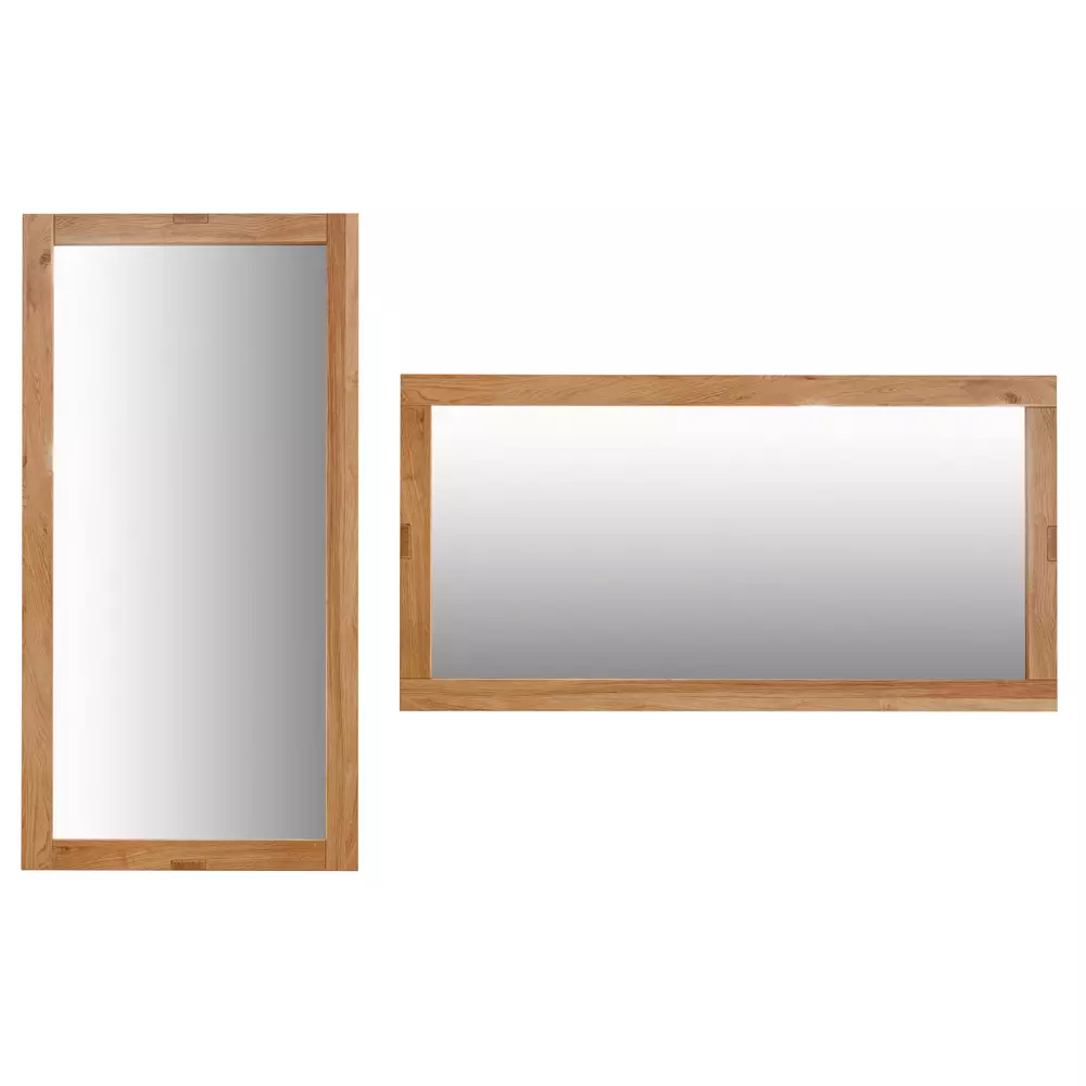 Lomadox Flurmöbel Set Sideboard und Spiegel Eiche massiv geölt KENTON-69, 2-teilig Kauf eins, bekomm eins gratis