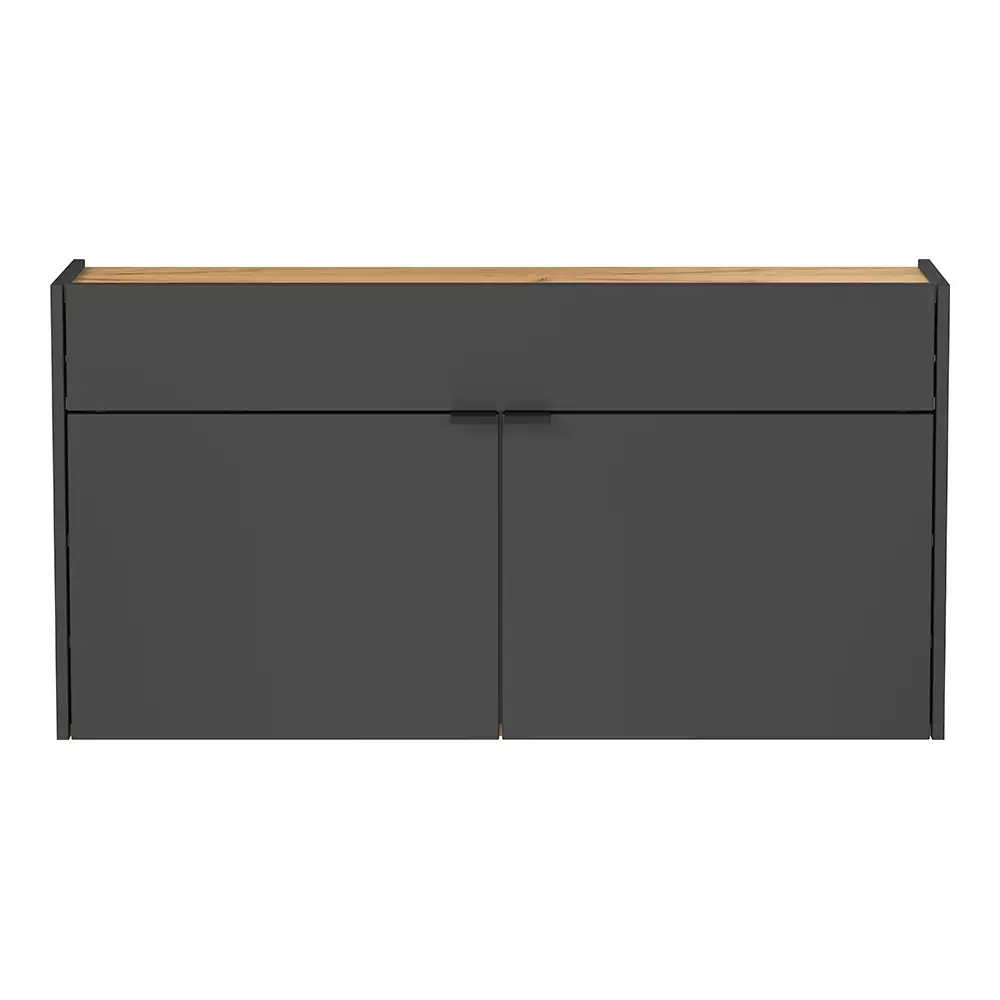Lomadox Flurschrank Schuhschrank 110cm in grau mit Eiche ABERDEEN-01 ideal für schmale Flure, B/H/T ca. 110/57/22 cm Neueste Stile