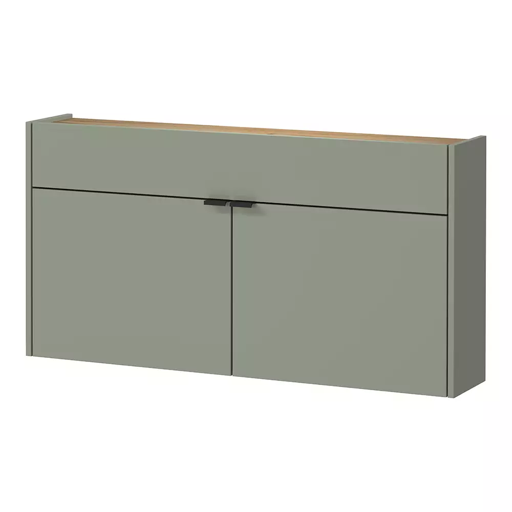 Lomadox Flurschrank Schuhschrank 110cm in grün mit Eiche ABERDEEN-01 ideal für schmale Flure, B/H/T ca. 110/57/22 cm Letzte 2 Tage