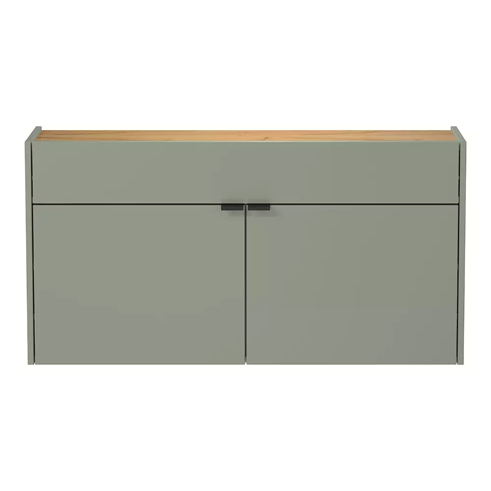 Lomadox Flurschrank Schuhschrank 110cm in grün mit Eiche ABERDEEN-01 ideal für schmale Flure, B/H/T ca. 110/57/22 cm Letzte 2 Tage