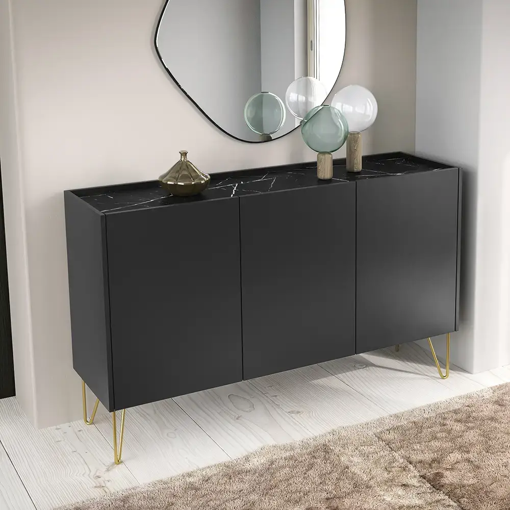 Lomadox Wohnzimmermöbel Serie HERMOSILLO-160 in graphit, Oberboden mit Marmoroptik - selbst zusammenstellen Zeitbegrenzte Promotion