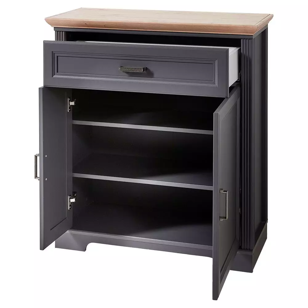 Lomadox Landhaus Garderobenmöbel Set JÜLICH-36 in graphit mit Artisan Eiche, B/H/T: ca. 270/204/41 cm Sonderangebot der Fabrik