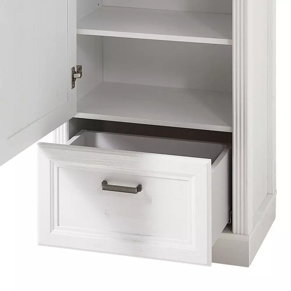 Lomadox Landhaus Flurmöbel Garderobenset JÜLICH-36 in Pinie weiß, Artisan Eiche, B/H/T: 280/204/41 cm Vierteljährliche Förderung