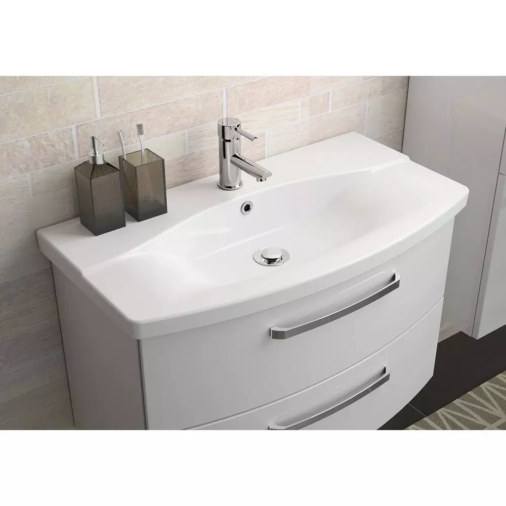 Lomadox Badezimmer Set in Hochglanz weiß FES-4010-60 mit 80cm Keramik Waschtisch, Spiegelschrank inkl. LED & 2 Hochschränke Discount Store für neue Produkte
