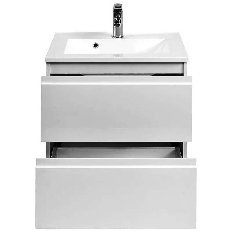 Lomadox Waschplatz Set COMO-03, Hochglanz weiß, B x H x T ca.: 60 x 200 x 47cm Fabrikladen