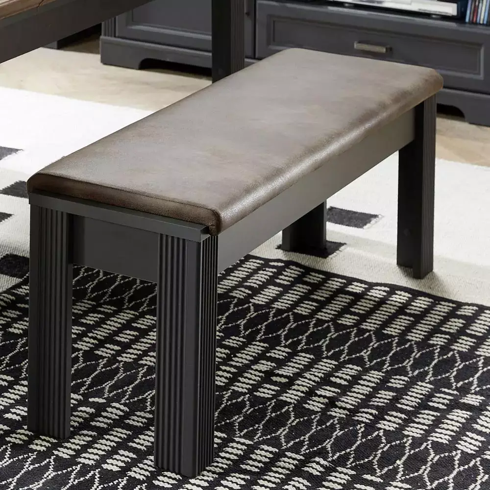 Lomadox Esszimmer Sitzbank JÜLICH-36 in Graphit und Sitzkissen braun B/H/T: 126/48/41 cm Speichern exportieren