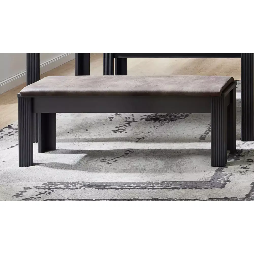 Lomadox Esszimmer Sitzbank JÜLICH-36 in Graphit und Sitzkissen braun B/H/T: 126/48/41 cm Speichern exportieren