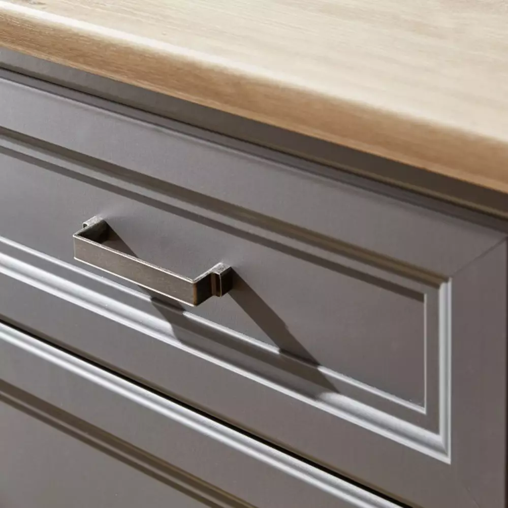 Lomadox Großes Landhaus Highboard JÜLICH-36 im Dekor Graphit und Deckplatte Artisan Eiche Nb. inkl. LED B/H/T: 143/150/42 cm Auslauf
