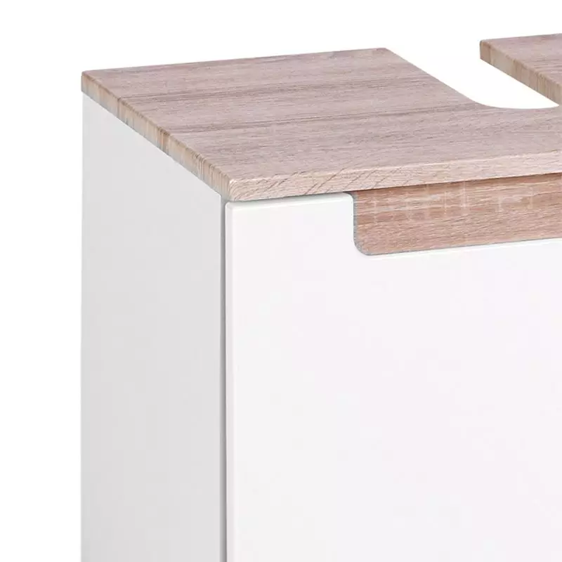 Lomadox Waschbeckenunterschrank MERANO-03 Hochglanz weiß, Eiche Sonoma, B=60cm Verkauf
