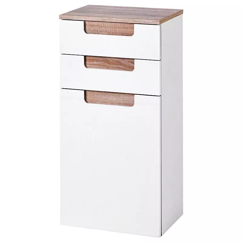 Lomadox Unterschrank MERANO-03 Hochglanz weiß, Eiche Sonoma, B=40cm Hotsell