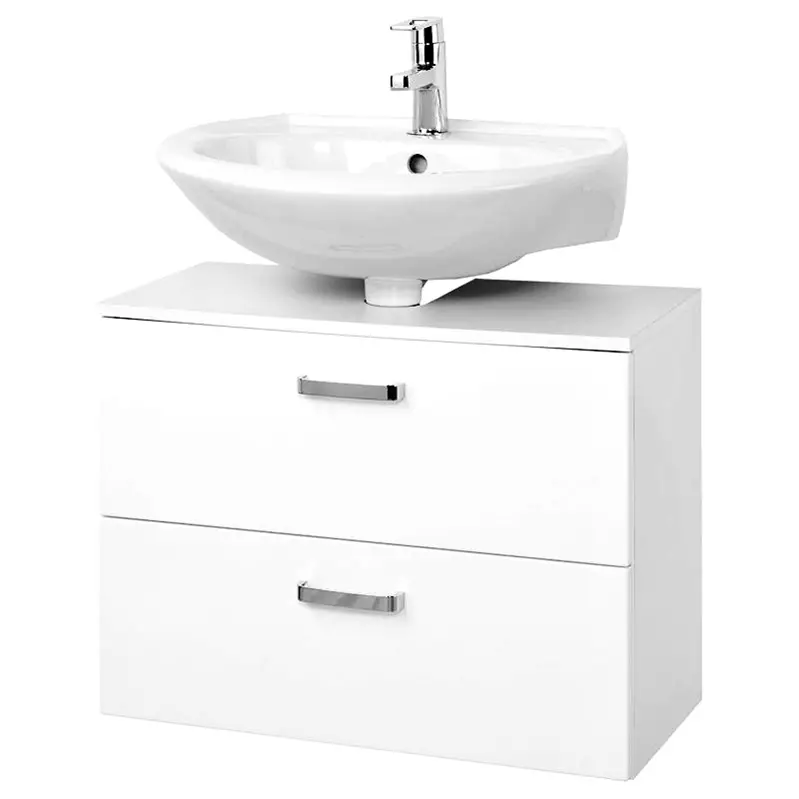 Lomadox Waschbeckenunterschrank PADUA-03 Hochglanz weiß, 60cm im Angebot