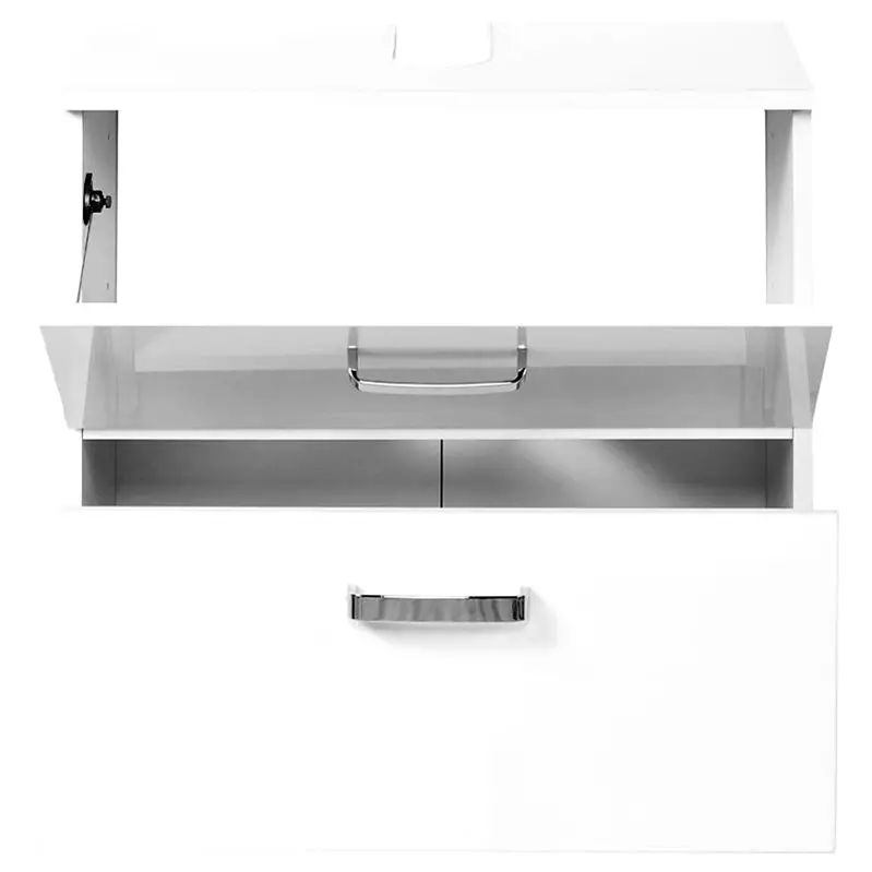 Lomadox Waschbeckenunterschrank PADUA-03 Hochglanz weiß, 60cm im Angebot