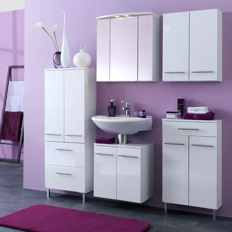 Lomadox Waschbeckenschrank UDINE-03, Hochglanz weiß, B x H x T ca.: 50 x 53 x 34cm Schlussverkauf