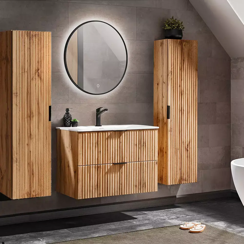 Lomadox Badezimmermöbel Serie ADELAIDE-56 in Wotaneiche - selbst zusammenstellen Flash Sale