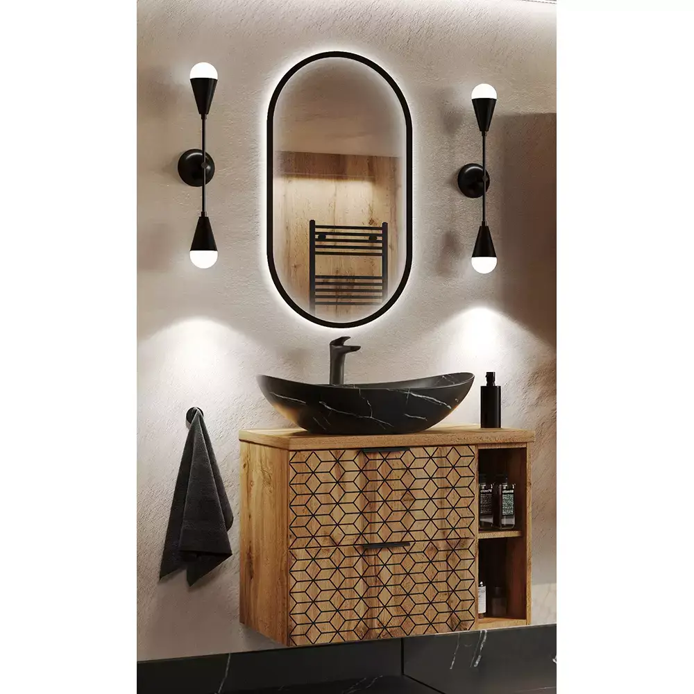 Lomadox Badezimmermöbel Serie DUNDEE-56 in Wotaneiche - selbst zusammenstellen Begrenztes Angebot