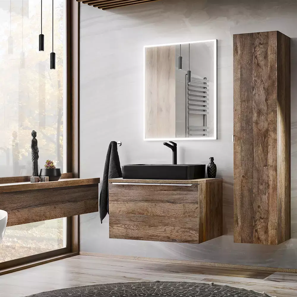 Lomadox Badmöbel Serie PUEBLA-56 in Vintage Oak Eiche - selbst zusammenstellen Black Friday