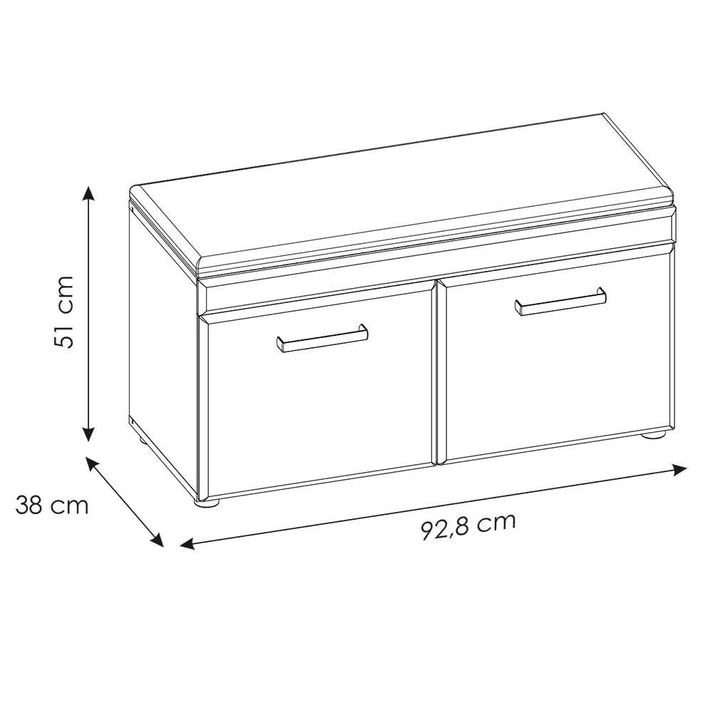 Lomadox Gaderobenbank Sitzbank in Grandson Eiche Nb. CARIATI-129, B/H/T ca. 92,8/47/38 cm Tägliche Deals