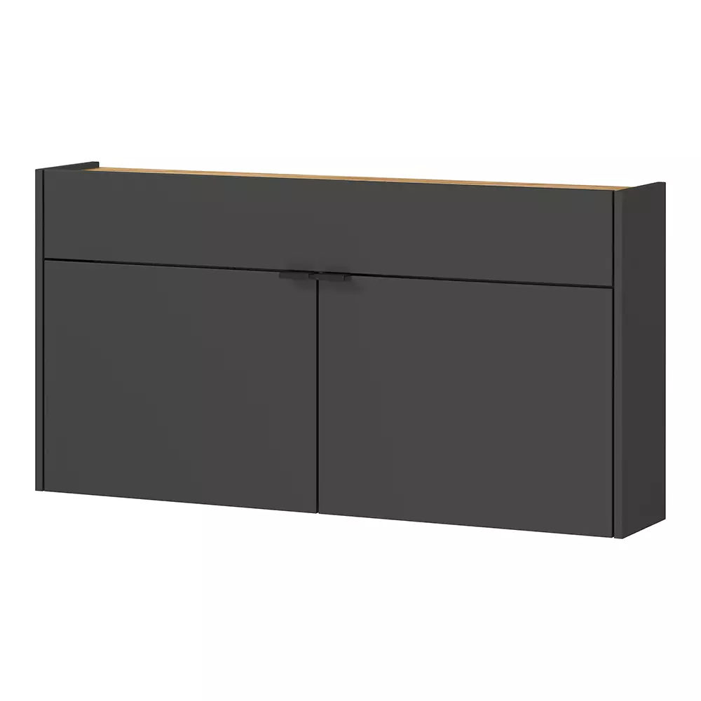 Lomadox Garderobe Flurgarderobe schmal in grau mit Eiche ABERDEEN-01 modern 2-teilig mit Schuhschrank und Spiegel Riesige Ersparnisse
