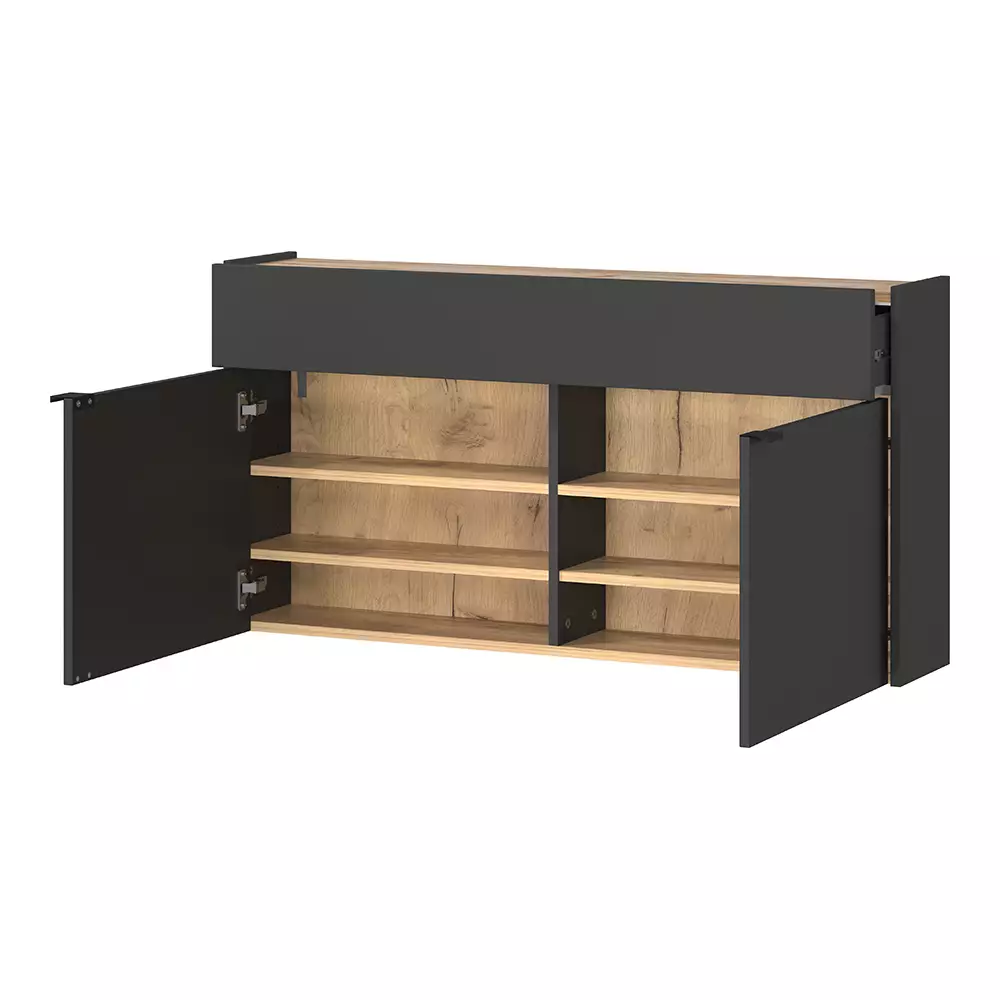 Lomadox Garderobe Flurgarderobe schmal in grau mit Eiche ABERDEEN-01 modern 4-teilig mit 2 Garderobenpaneelen JETZT KAUFEN