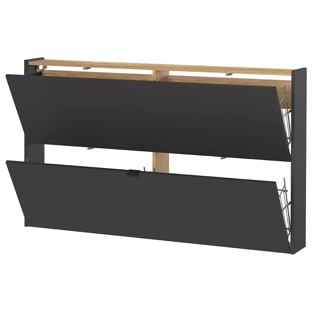 Lomadox Garderobe Flurgarderobe schmal in grau mit Eiche ABERDEEN-01 modern 4-teilig mit 2 Garderobenpaneelen Letzte 2 Tage