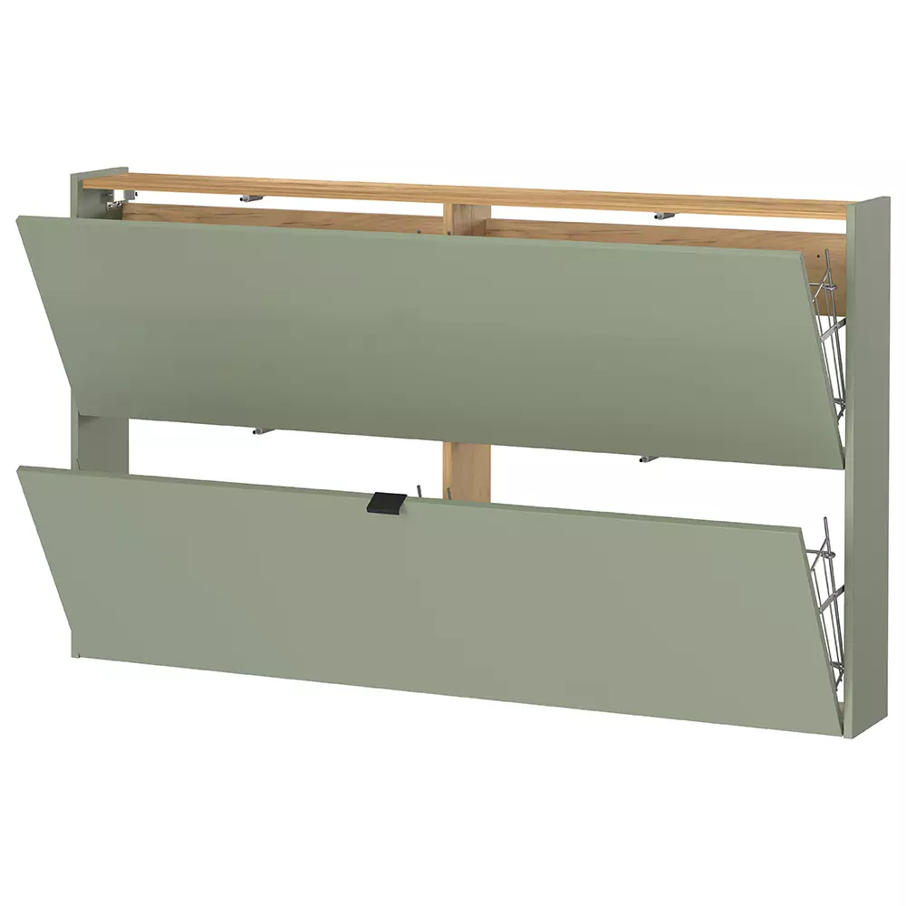 Lomadox Garderobe Flurgarderobe schmal in grün mit Eiche ABERDEEN-01 modern 4-teilig mit 2 Garderobenpaneelen Nur für heute