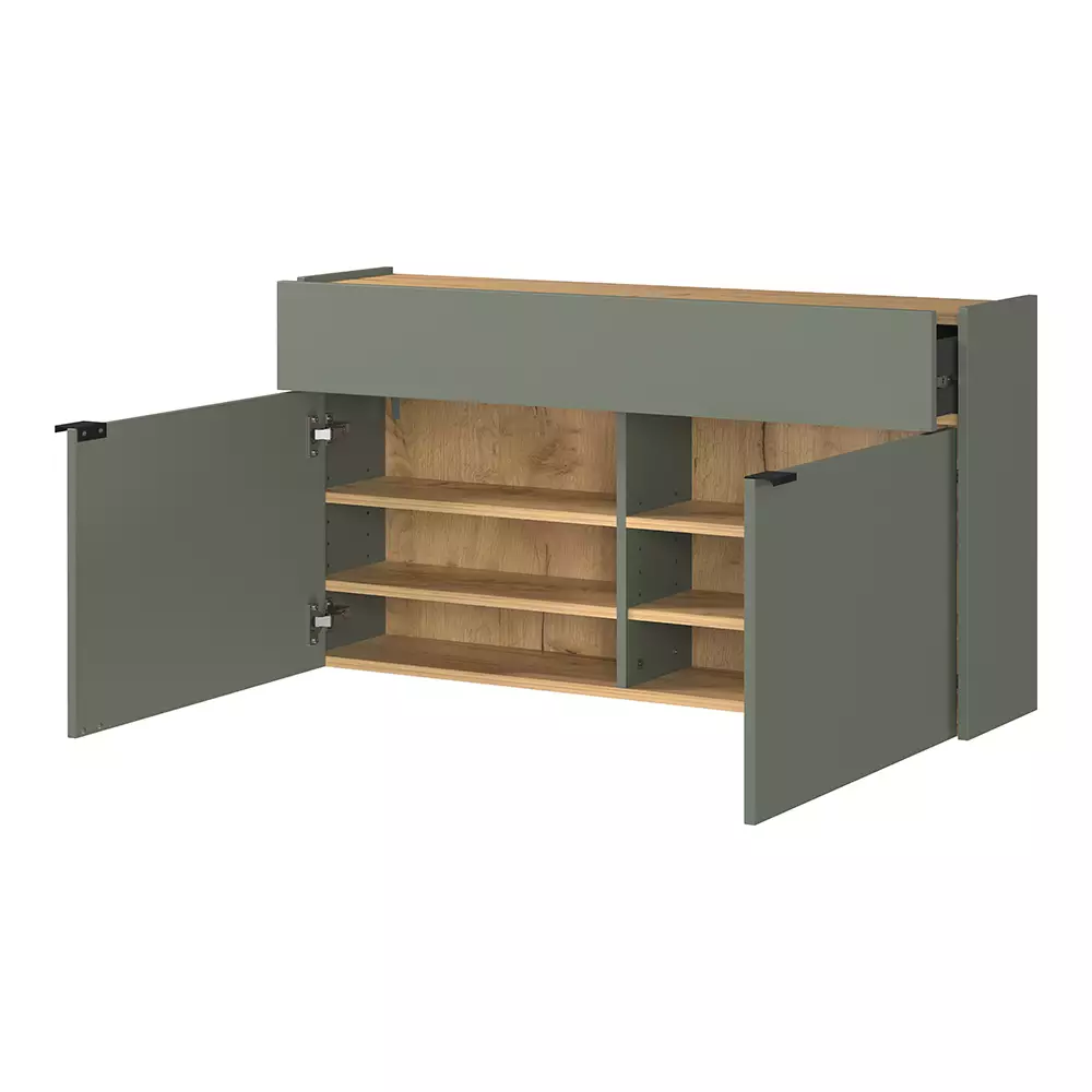 Lomadox Garderobe Flurgarderobe schmal in grün mit Eiche ABERDEEN-01 modern 4-teilig mit 2 Garderobenpaneelen Vierteljährliche Förderung