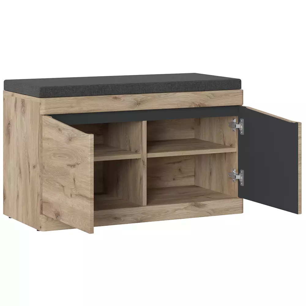 Lomadox Garderoben Sitzbank modern in Eiche TRIPOLI-129 Cyber Monday