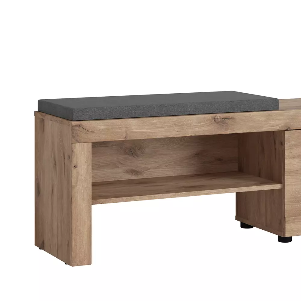 Lomadox Garderoben Sitzbank modern in Eiche Viking RIBERA-129 Weihnachtsangebot