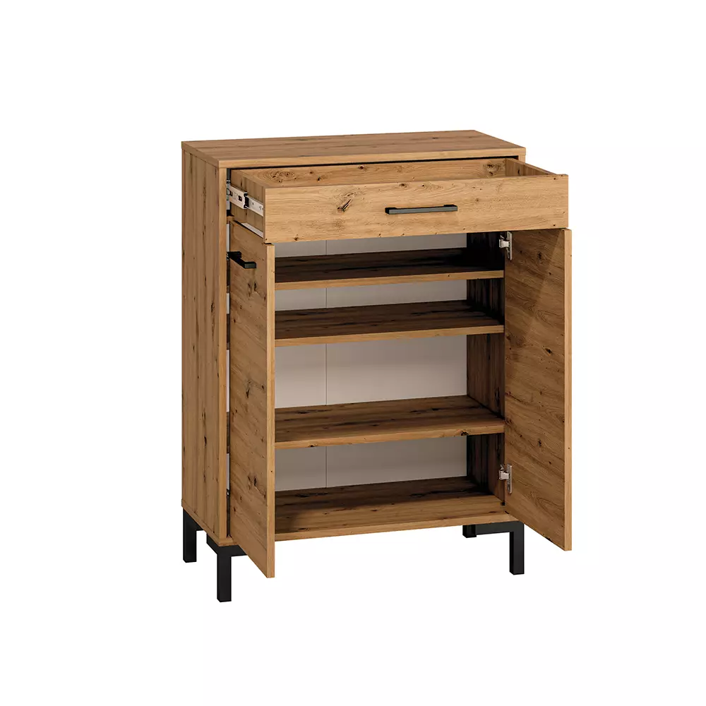 Lomadox Garderoben-Set 2-teilig mit Schuhschrank und Spiegel, braun, Artisan Eiche Nb., Modern, NASSAU-131 Zeitlich begrenztes Angebot