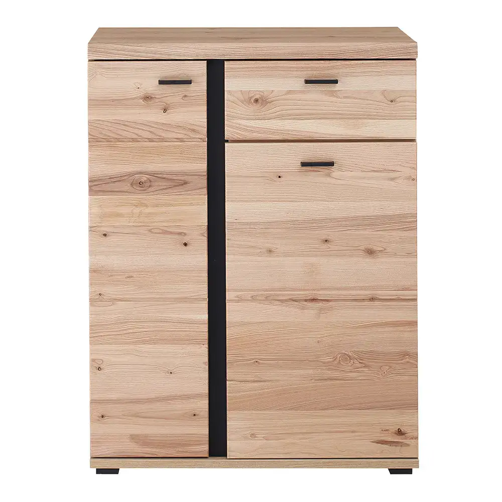 Lomadox Garderoben-Set 2-teilig mit Spiegel und Schuhschrank, braun, Esche massiv, SARINA-37 Exklusive Angebote