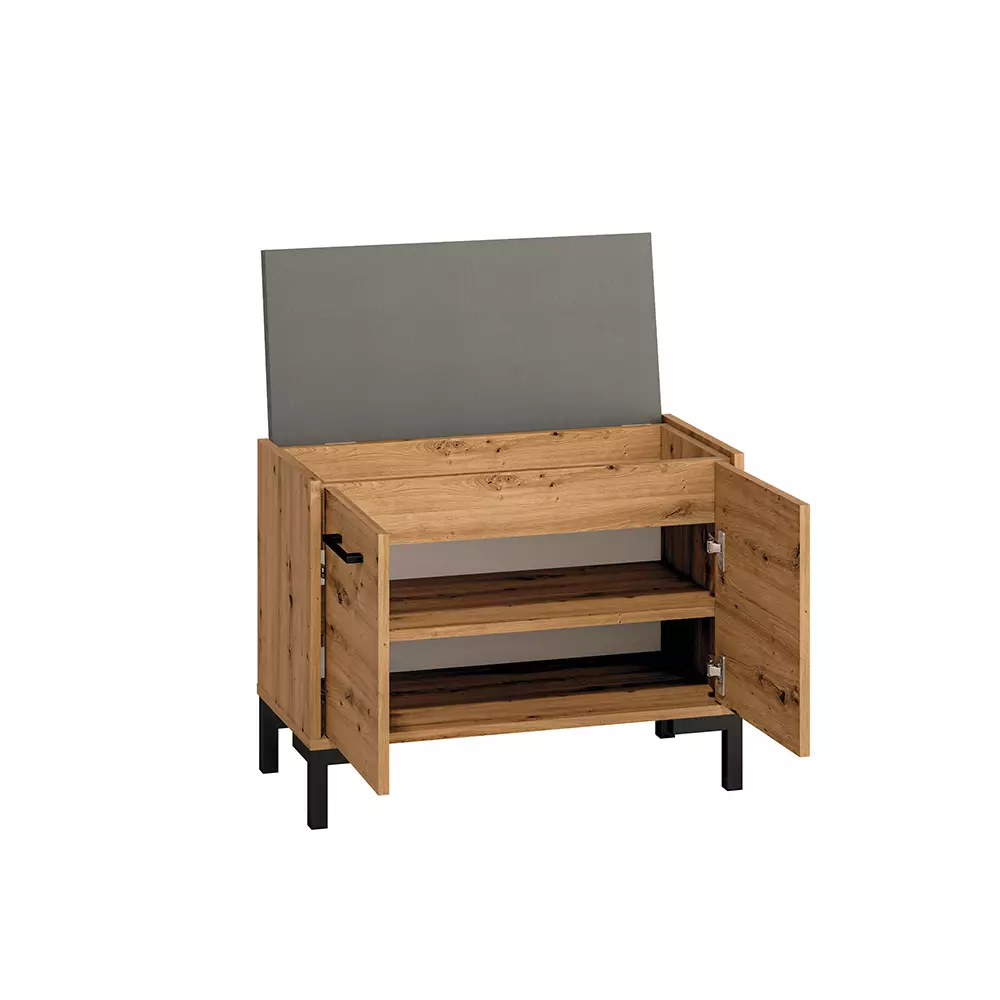 Lomadox Garderoben-Set 3-teilig mit Garderobenbank und Garderobenschrank, braun, Artisan Eiche Nb., Modern, NASSAU-131 Bestseller