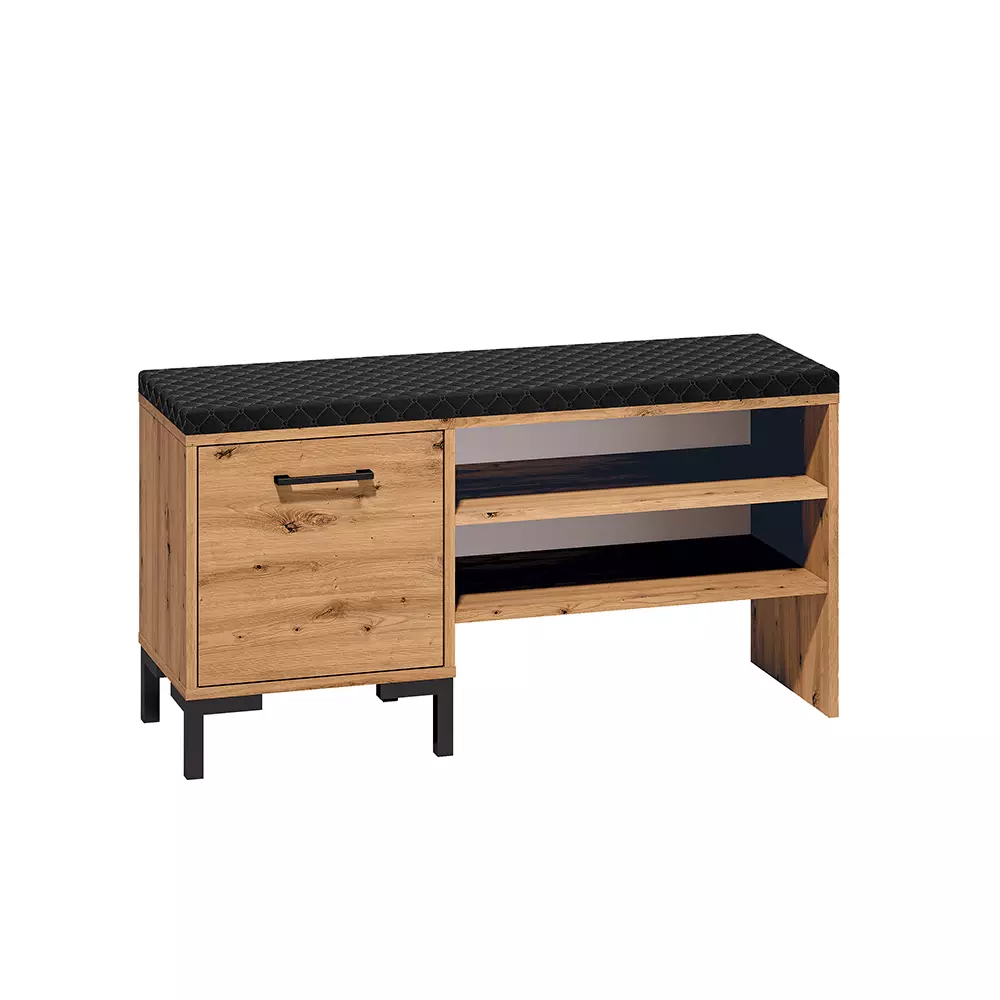 Lomadox Garderoben-Set 3-teilig mit Garderobenbank und Garderobenschrank, braun, Artisan Eiche Nb., Modern, NASSAU-131 Saisonale Angebote