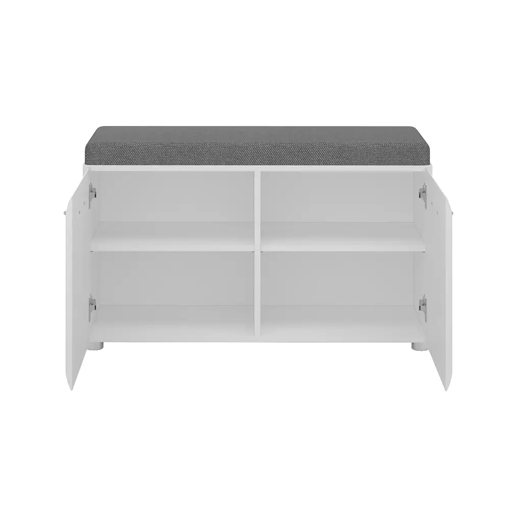 Lomadox Garderoben-Set 3-teilig mit Schuhbank weiß Hochglanz MALABO-129 Sonderangebote