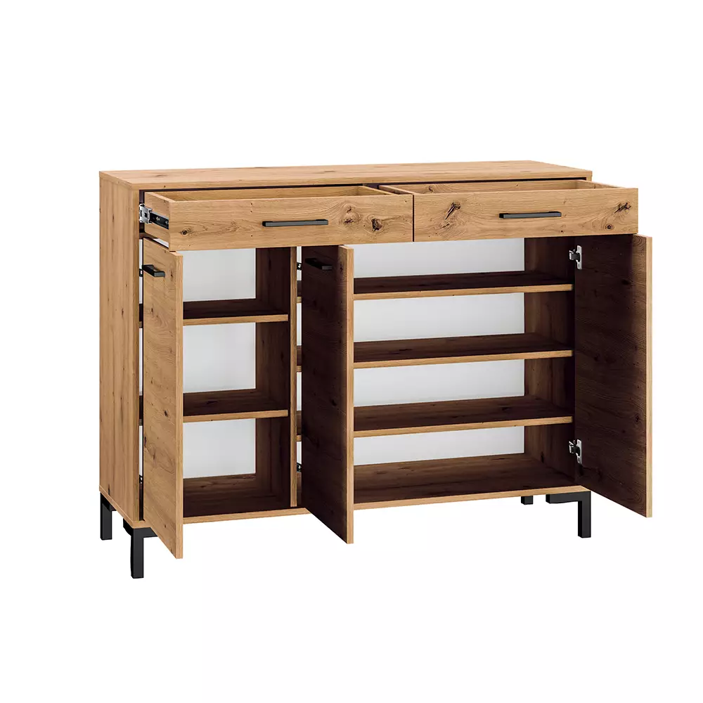 Lomadox Garderoben-Set 3-teilig mit Spiegel und Garderobenschrank, braun, Artisan Eiche Nb., Modern, NASSAU-131 Tiefpreis