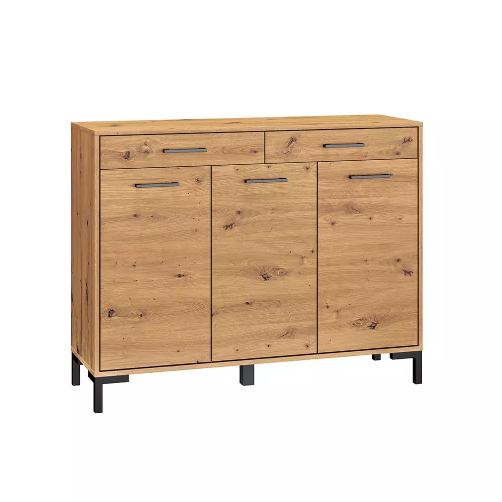 Lomadox Garderoben-Set 3-teilig mit Spiegel, braun, Artisan Eiche Nb., Modern, NASSAU-131 Super Sparpreis