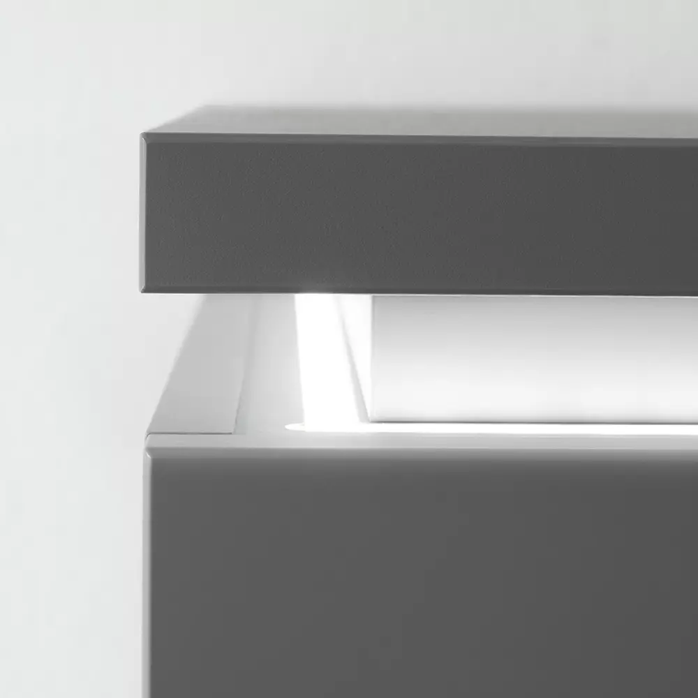 Lomadox Garderoben-Set 4-teilig mit LED-Beleuchtung, grau, modern, ALBUFEIRA-05 Kostenlose Rückgabe